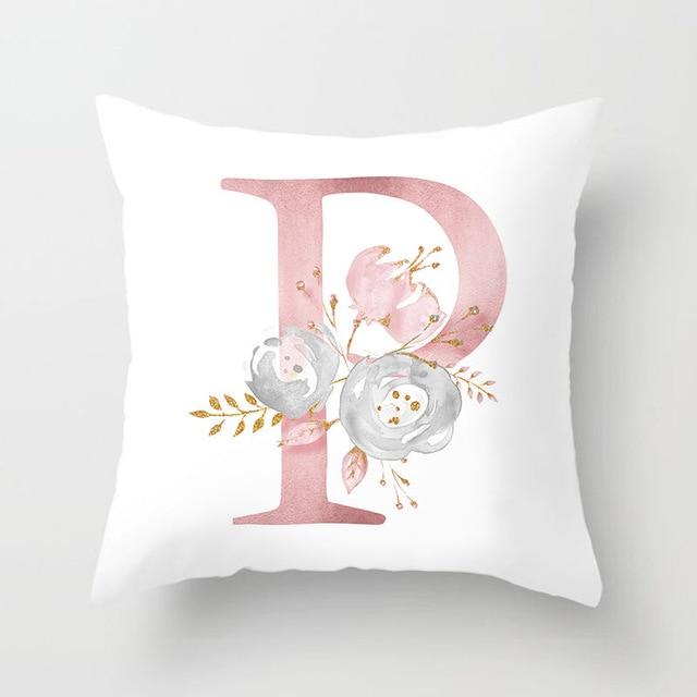 Floral Letter Pillow Cover - Area Collections