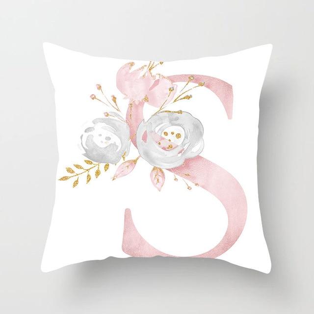 Floral Letter Pillow Cover - Area Collections