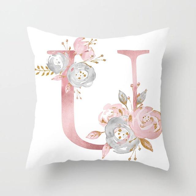 Floral Letter Pillow Cover - Area Collections