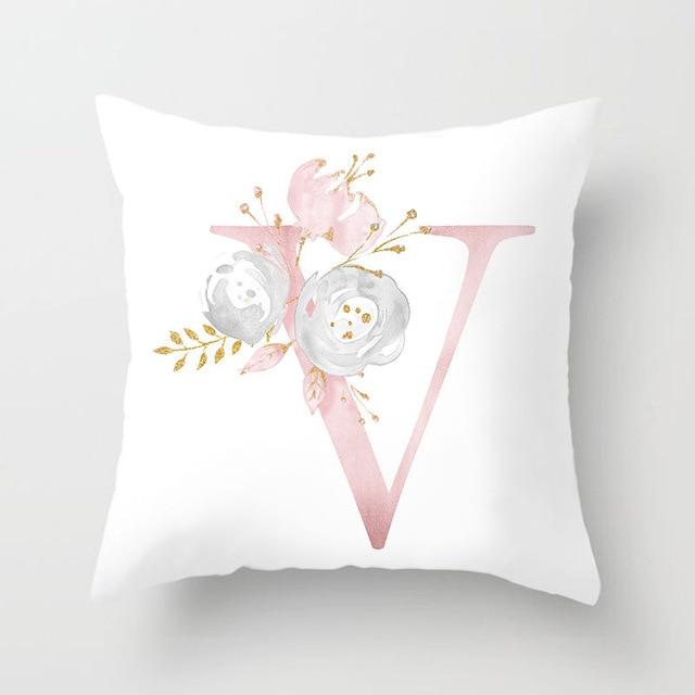 Floral Letter Pillow Cover - Area Collections