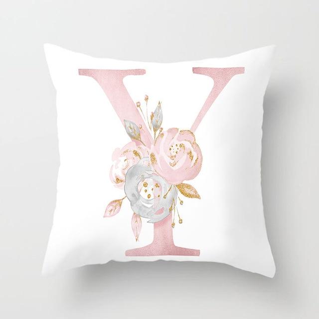 Floral Letter Pillow Cover - Area Collections