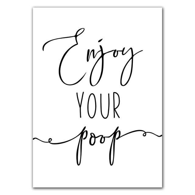 Funny Bathroom Quotes Canvas Print - Area Collections