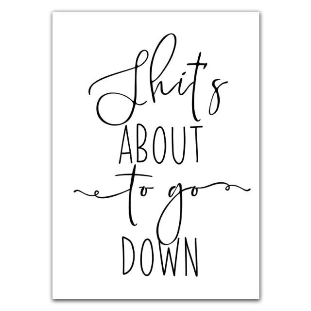 Funny Bathroom Quotes Canvas Print - Area Collections