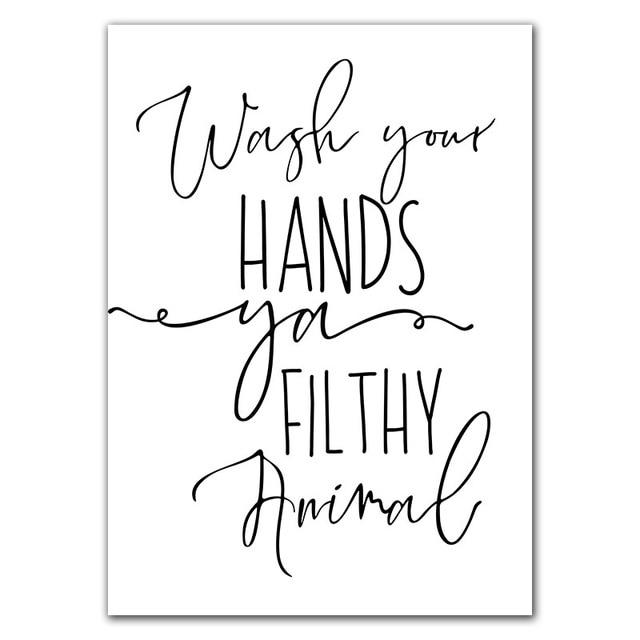 Funny Bathroom Quotes Canvas Print - Area Collections