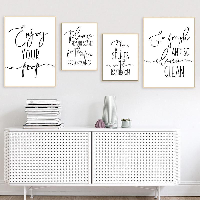 Funny Bathroom Quotes Canvas Print - Area Collections