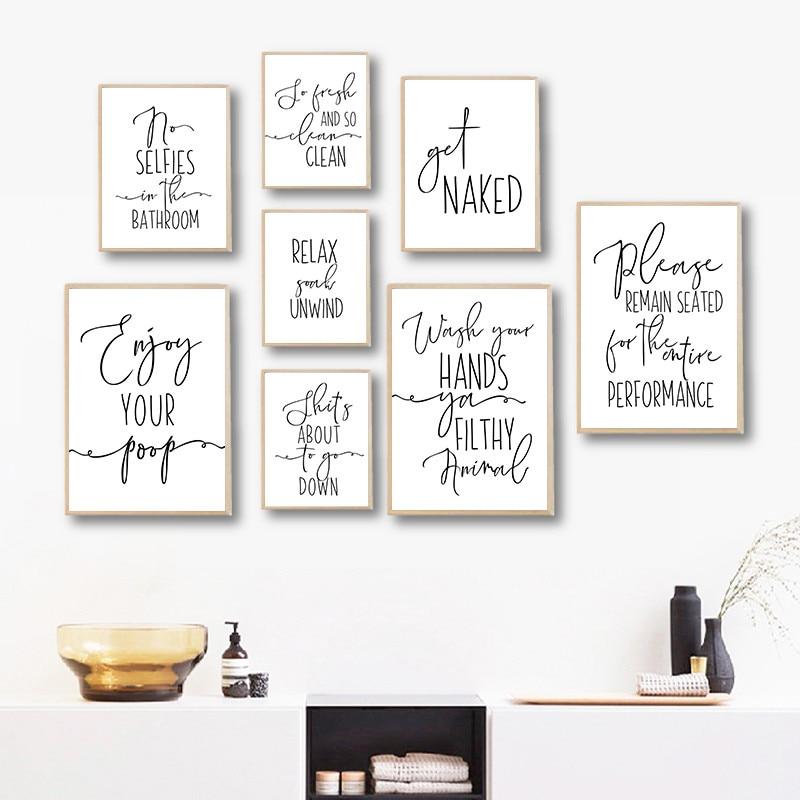 Funny Bathroom Quotes Canvas Print - Area Collections