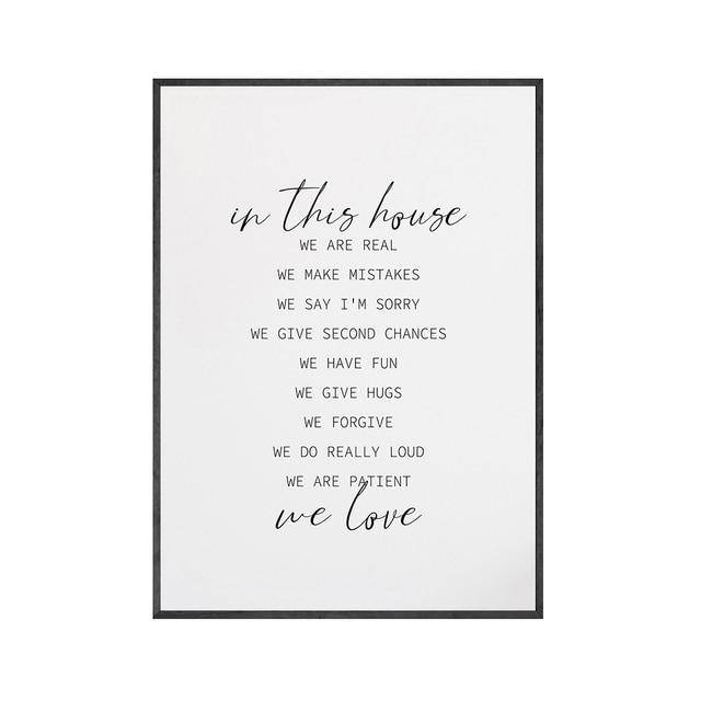 In This House We Love Canvas Print - Area Collections
