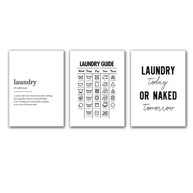 Laundry Symbols Guide Wall Decor - Area Collections
