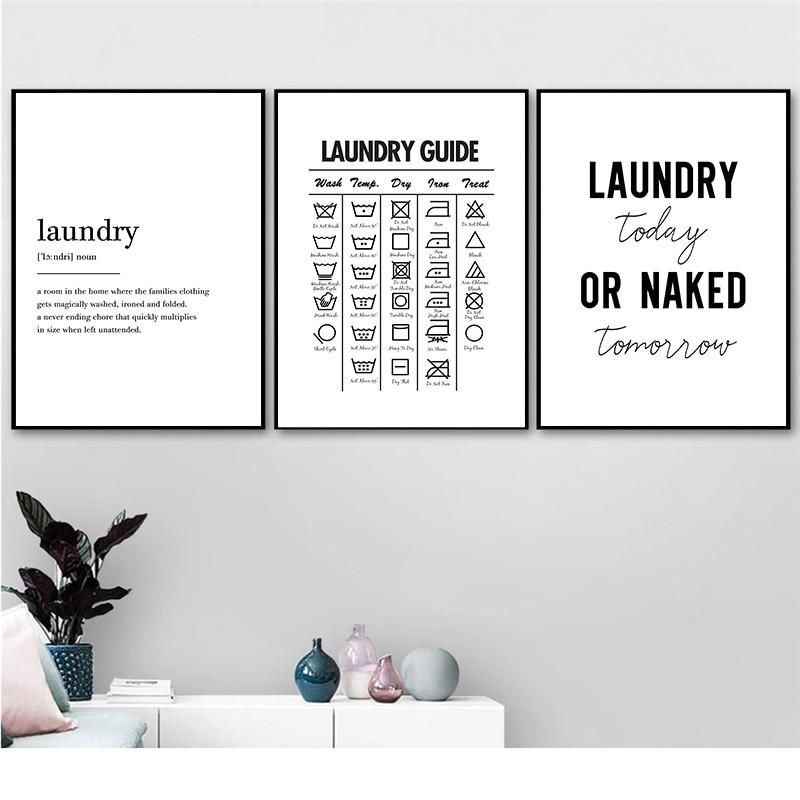 Laundry Symbols Guide Wall Decor - Area Collections
