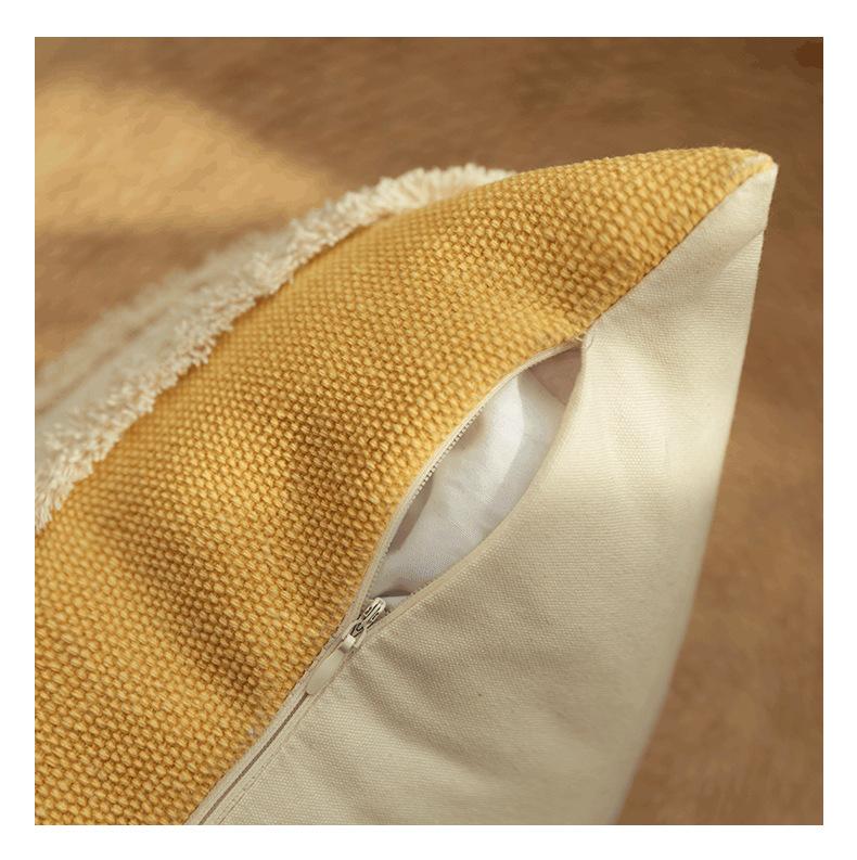 Mustard Gray Tufted Pillow - Area Collections
