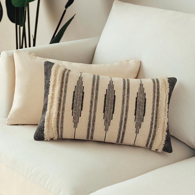 Mustard Gray Tufted Pillow - Area Collections