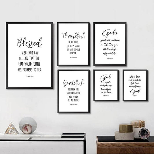 Thankful Grateful Blessed Wall Art - Area Collections