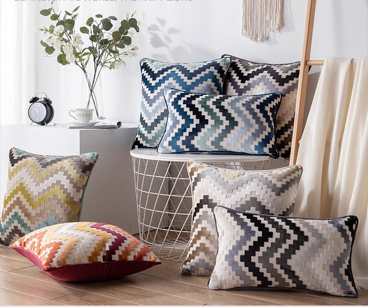 Zigzag Velvet Pillow - Area Collections