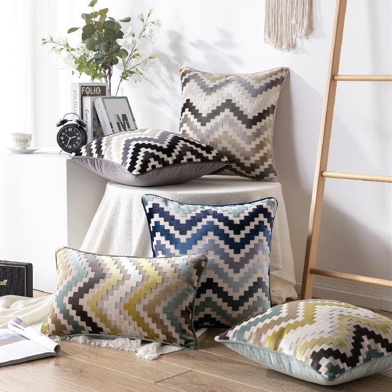 Zigzag Velvet Pillow - Area Collections