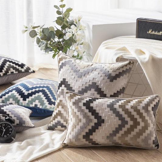 Zigzag Velvet Pillow - Area Collections