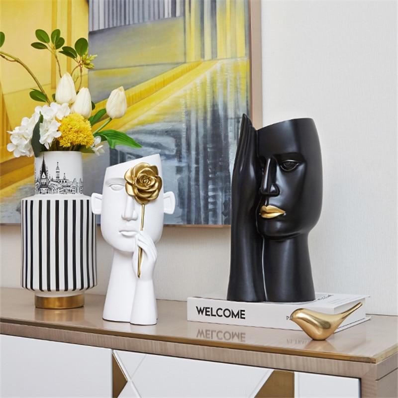 Abstract Covered Face Vase - Area Collections