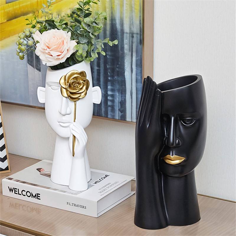 Abstract Covered Face Vase - Area Collections