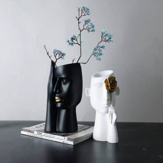 Abstract Covered Face Vase - Area Collections