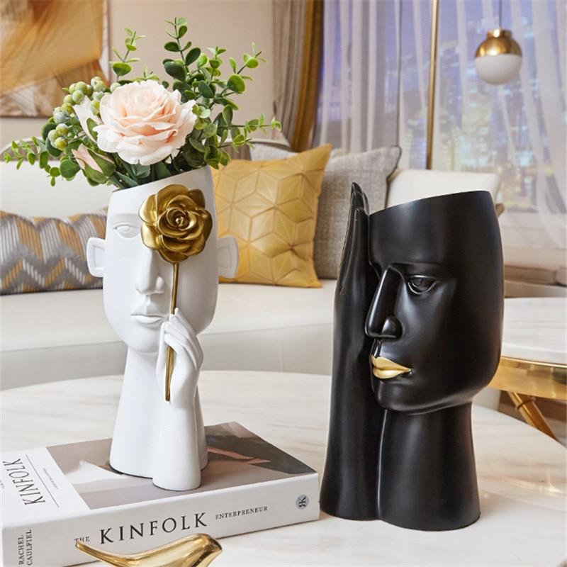 Abstract Covered Face Vase - Area Collections