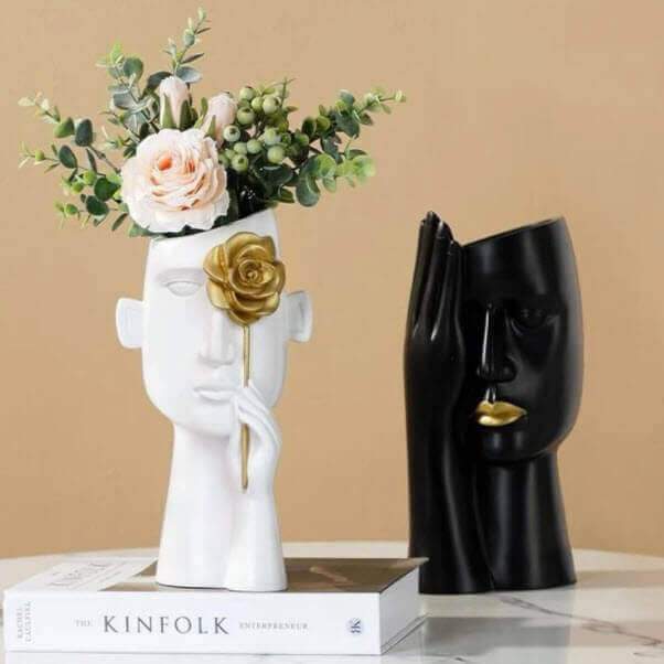 Abstract Covered Face Vase - Area Collections