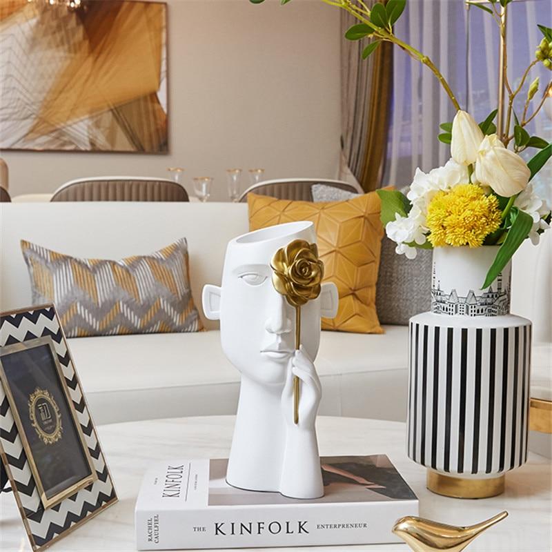 Abstract Covered Face Vase - Area Collections