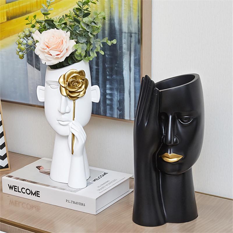 Abstract Covered Face Vase - Area Collections
