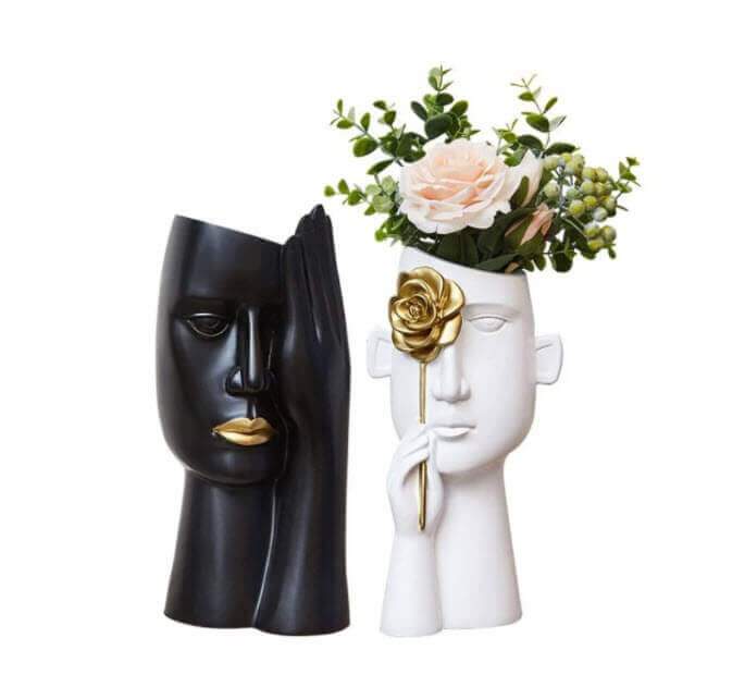 Abstract Covered Face Vase - Area Collections