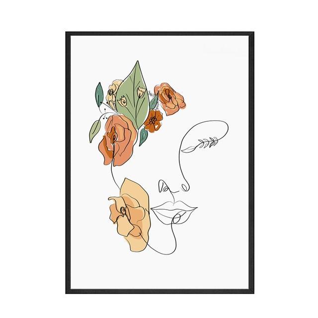 Abstract Line Floral Lady Wall Art - Area Collections