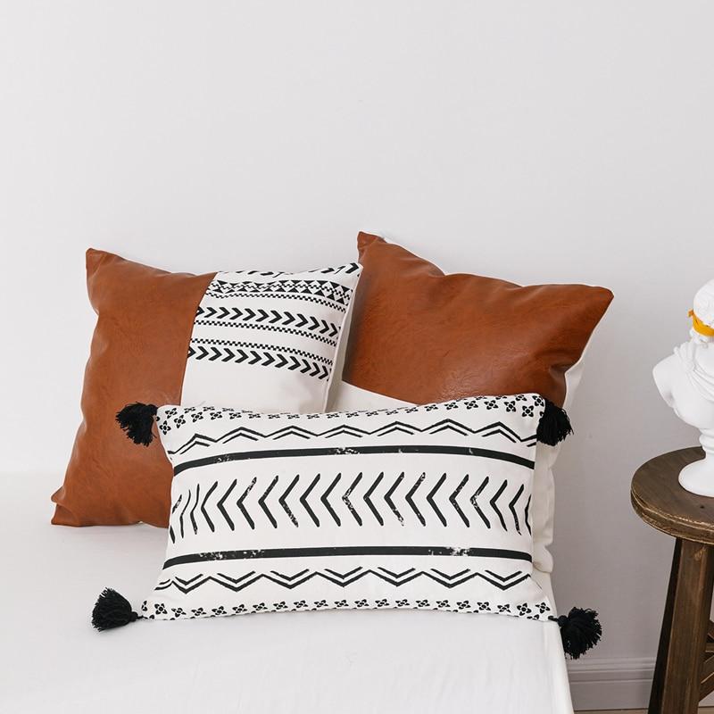 Area Brown Leather Cushion Cover - Area Collections