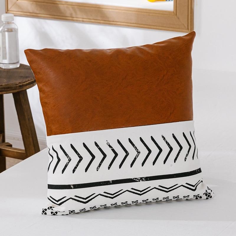 Area Brown Leather Cushion Cover - Area Collections