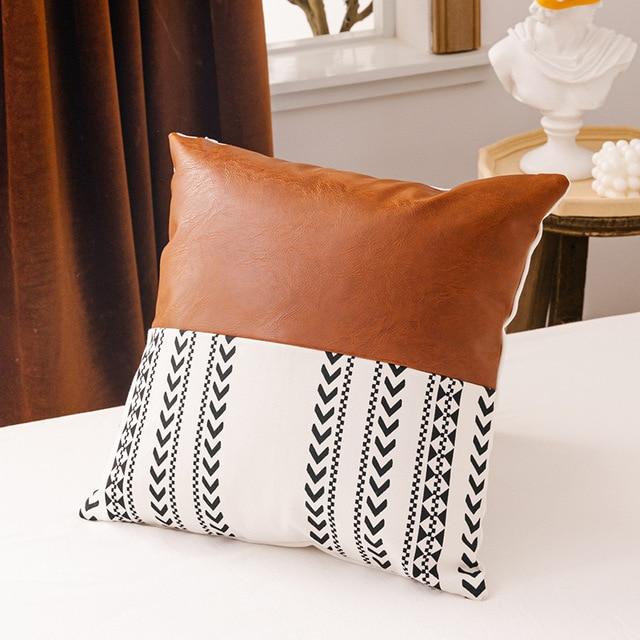 Area Brown Leather Cushion Cover - Area Collections