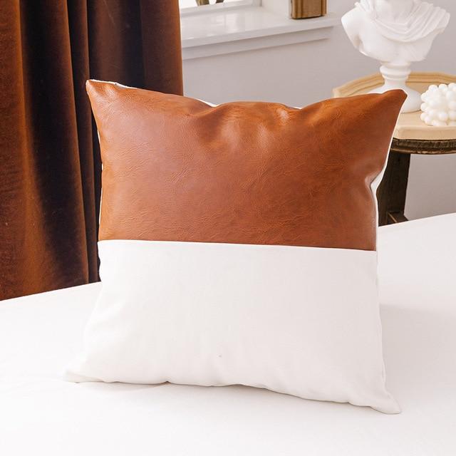 Area Brown Leather Cushion Cover - Area Collections