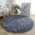Area Colorful Shaggy Round Rug - Silver Grey - Area Collections