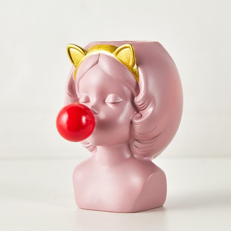 Area Cute Bubblegum Girl Vase - Area Collections