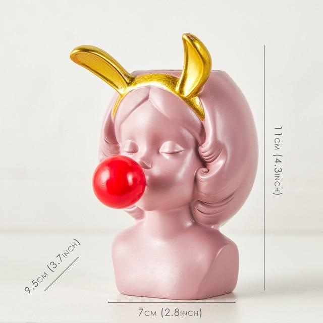 Area Cute Bubblegum Girl Vase - Area Collections