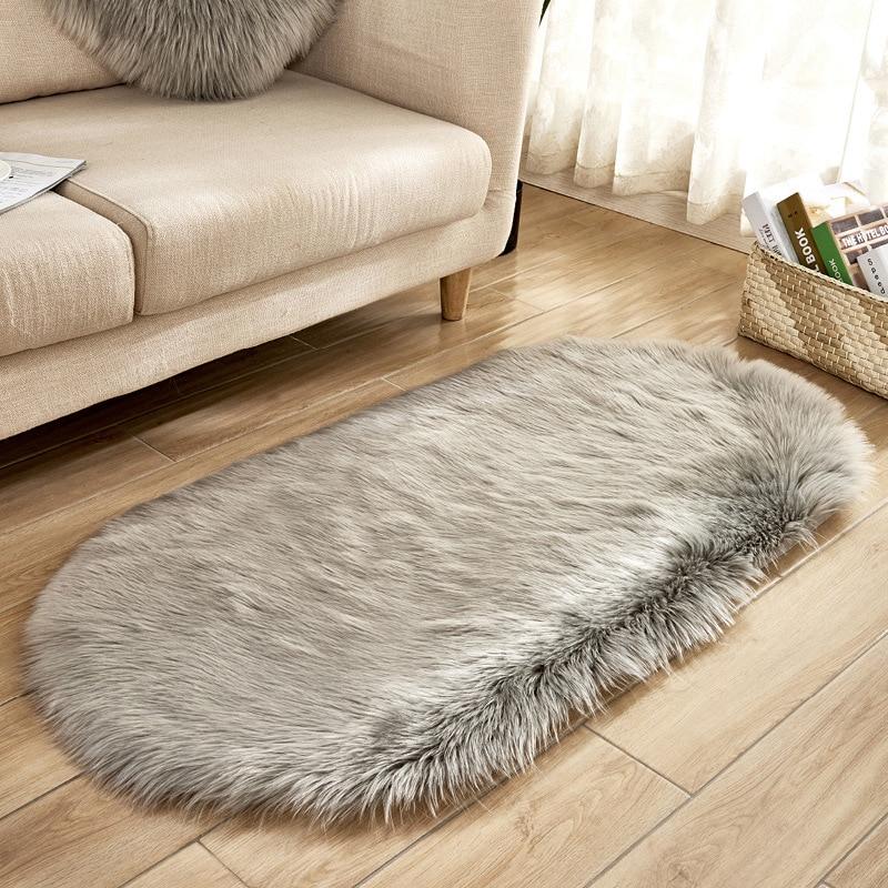 Area Fluffy Oval Faux Sheepskin Rug - Area Collections