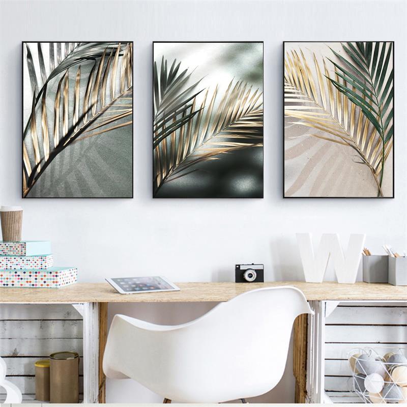 Area Golden Palm Leaf Wall Art - Area Collections