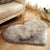 Area Heart Faux Sheepskin Rug - Gray - Area Collections