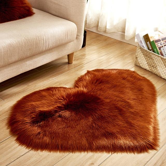 Area Heart Faux Sheepskin Rug - Sienna - Area Collections