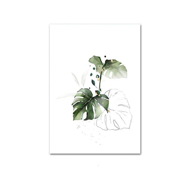 Area Leaf Botanical Canvas Painting - Area Collections