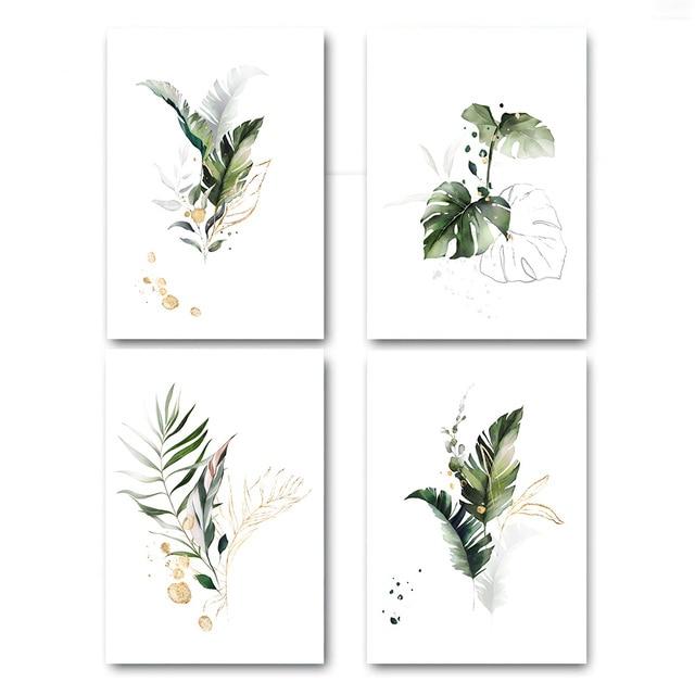 Area Leaf Botanical Canvas Painting - Area Collections