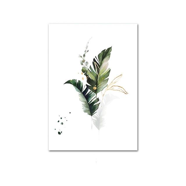 Area Leaf Botanical Canvas Painting - Area Collections