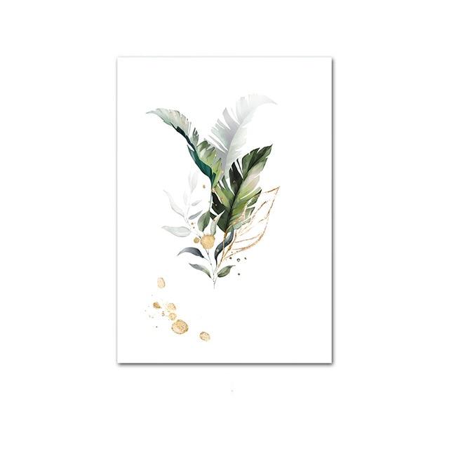 Area Leaf Botanical Canvas Painting - Area Collections