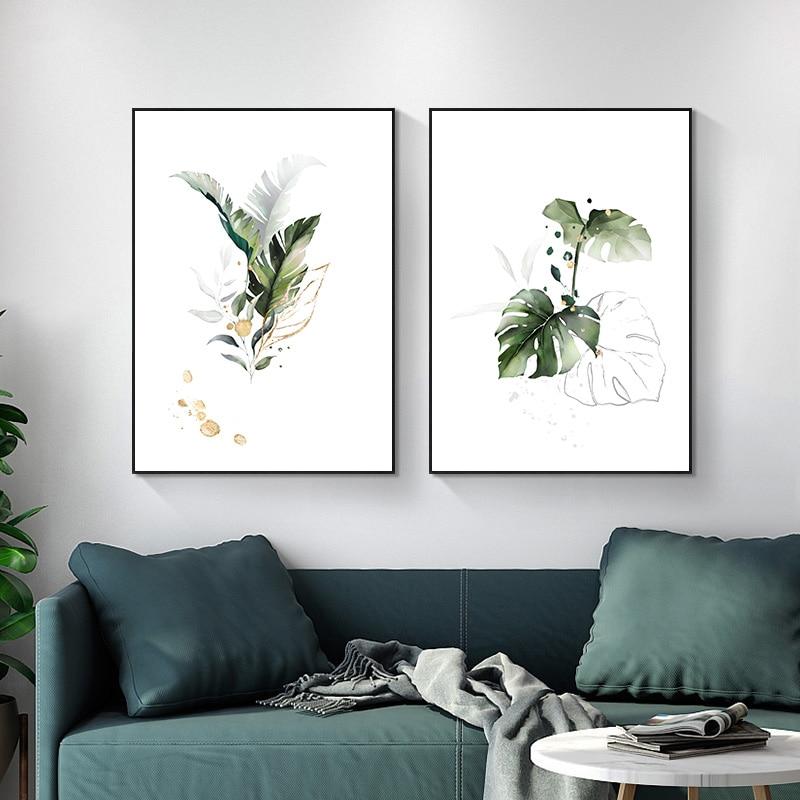 Area Leaf Botanical Canvas Painting - Area Collections