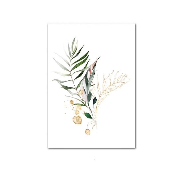 Area Leaf Botanical Canvas Painting - Area Collections