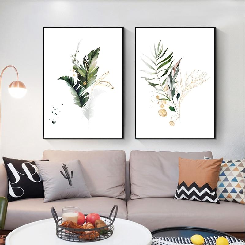 Area Leaf Botanical Canvas Painting - Area Collections