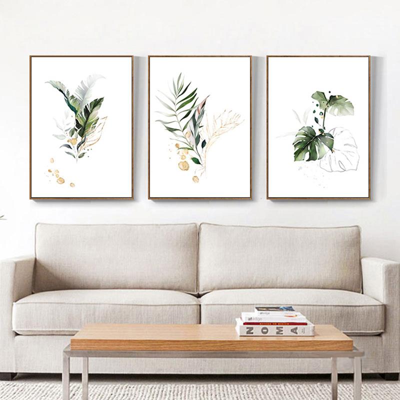 Area Leaf Botanical Canvas Painting - Area Collections