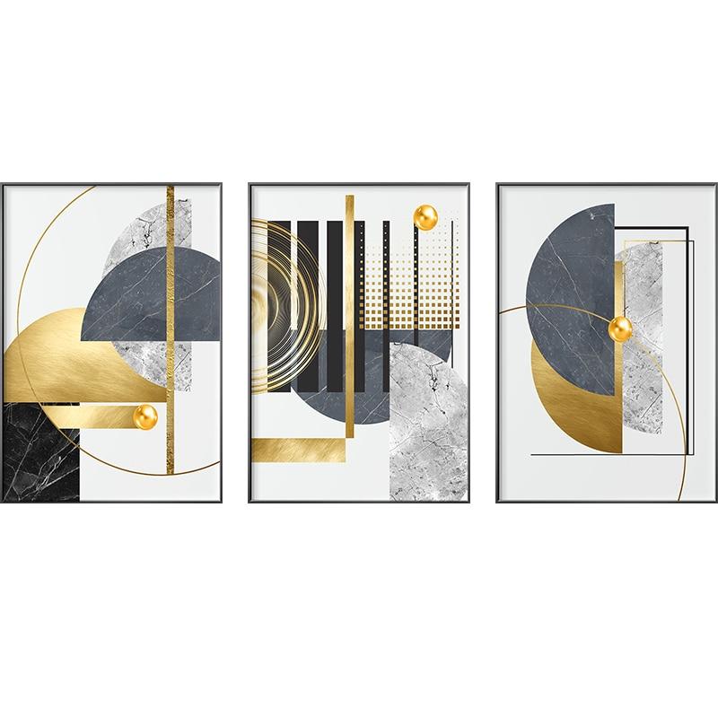 Area Modern Golden Geometric Wall Art - Area Collections