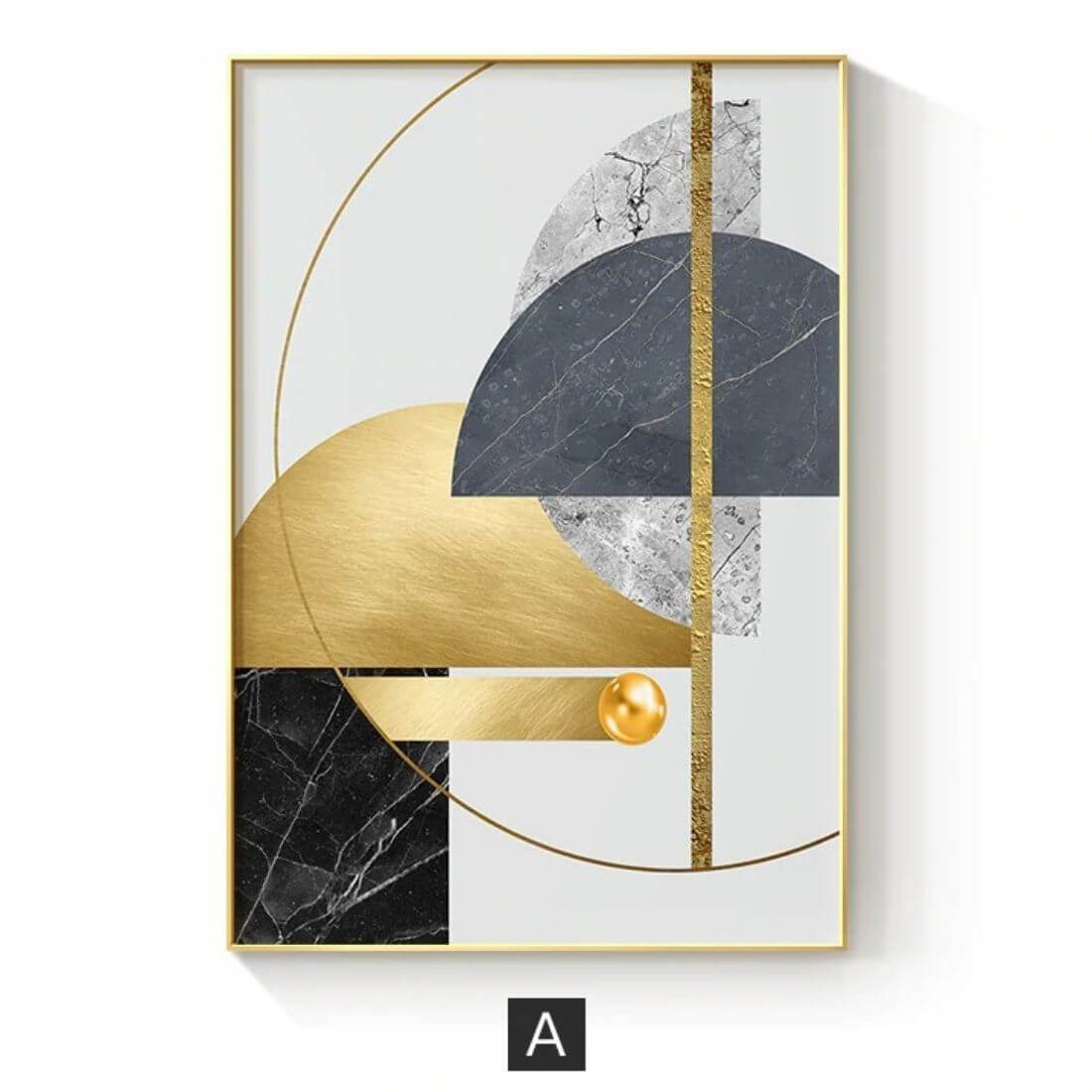 Area Modern Golden Geometric Wall Art - Area Collections