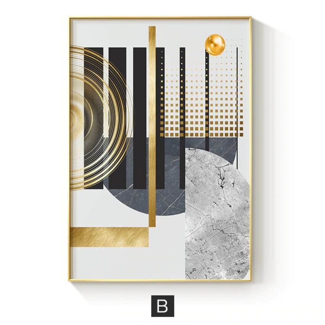 Area Modern Golden Geometric Wall Art - Area Collections